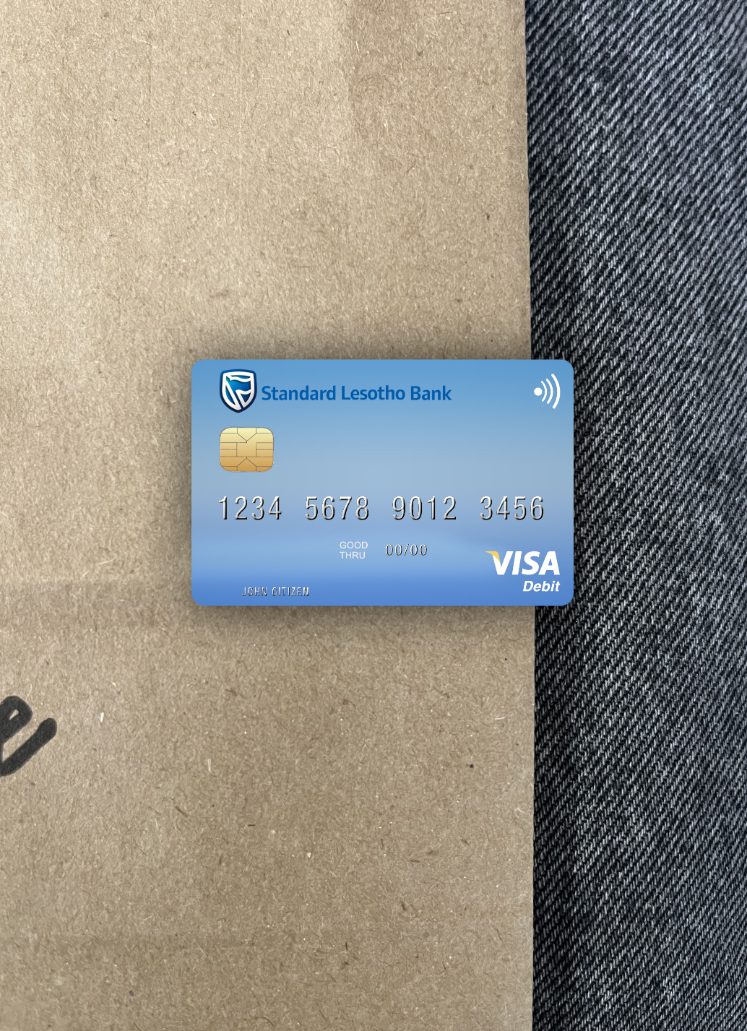 Download Lesotho Standard Lesotho Bank visa debit card photolook front Photoshop template